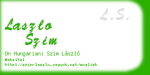 laszlo szim business card